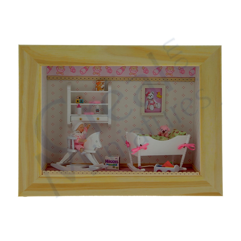 Vitrine Bausatz, Baby rosa Zimmer