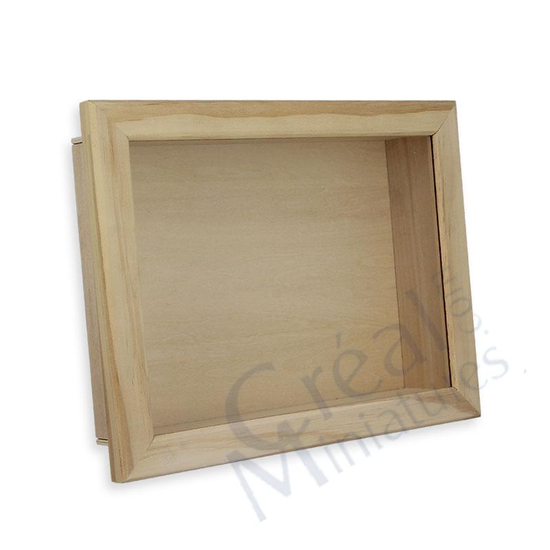 Vitrine kit en bois vitre verre couliss.