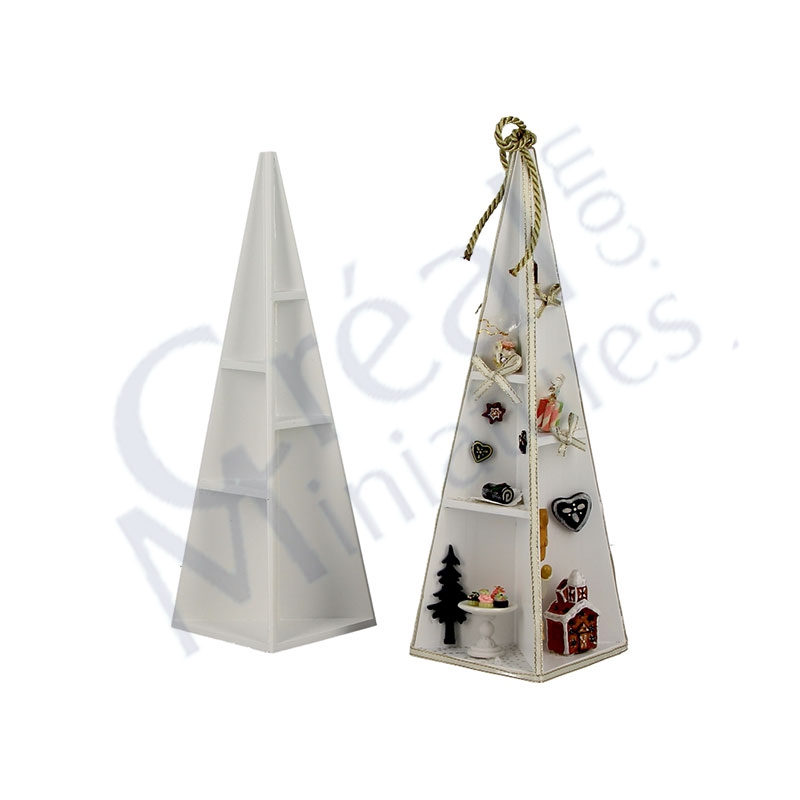 Pyramide Miniaturen mittel weiss undekor