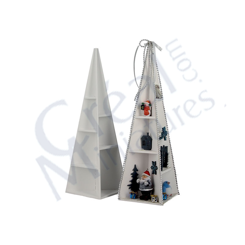 Pyramide Miniaturen gross weiss undekori