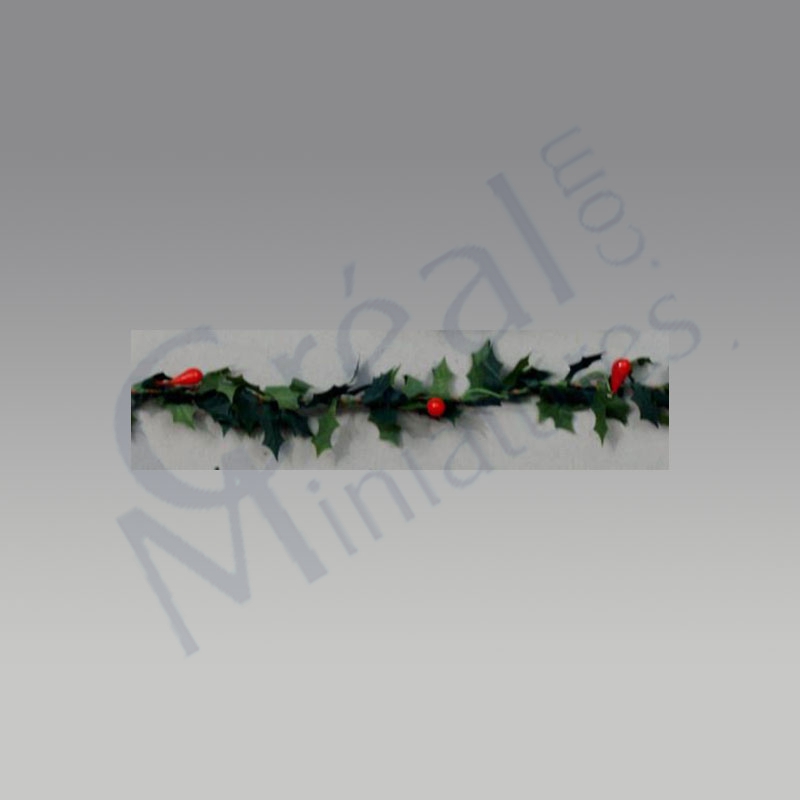 Guirlande de houx baies rouges 1.2m