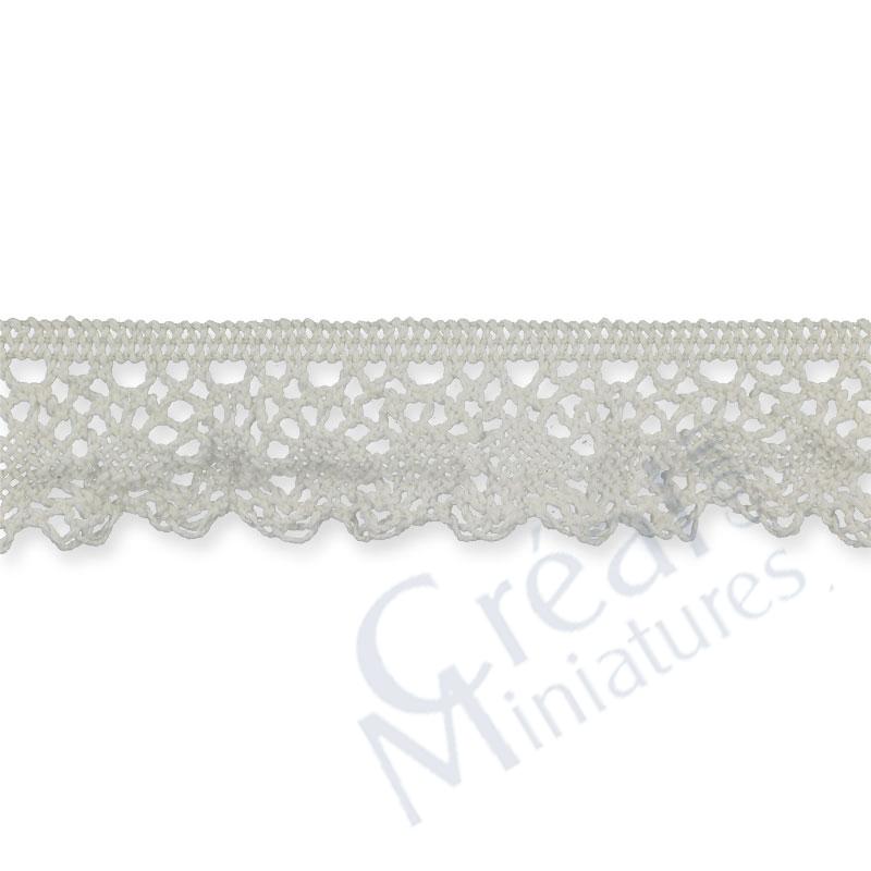 Rideau dentelle élastique blanc