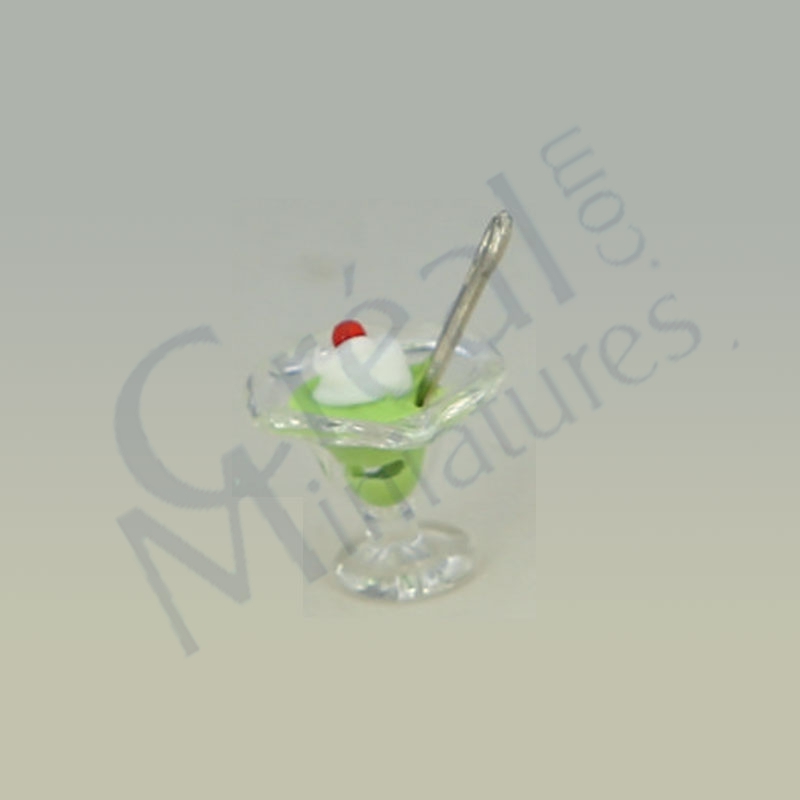 Sundae dish, green mint