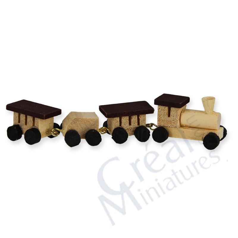 Train en bois coloris nature