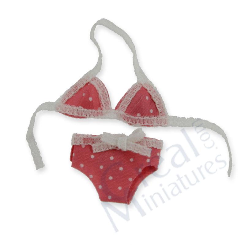 Bikini pink with white dots
