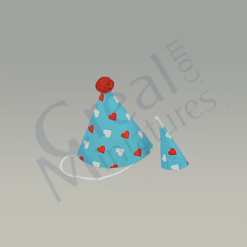 Partyhut und Horn blau