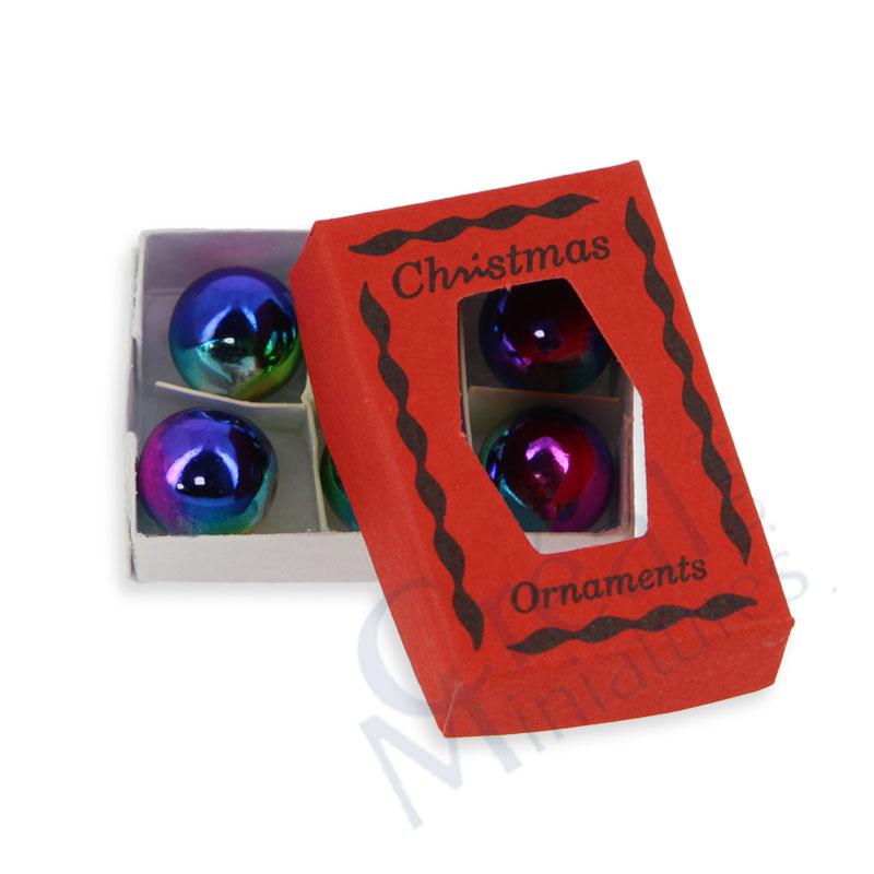 Schachtel mit 6 Christbaumkugeln