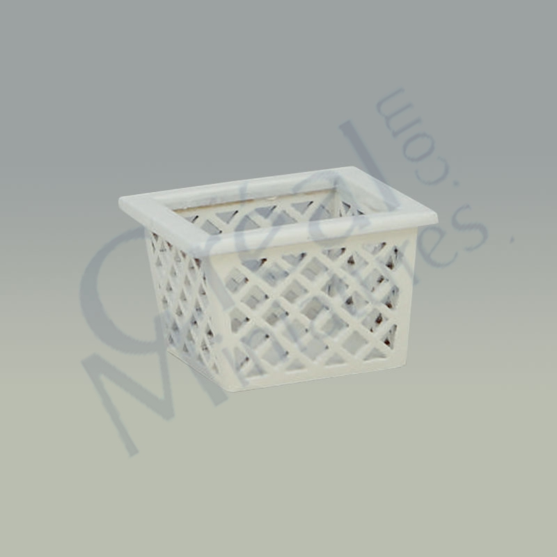 Caisse bois ajouree, blanc