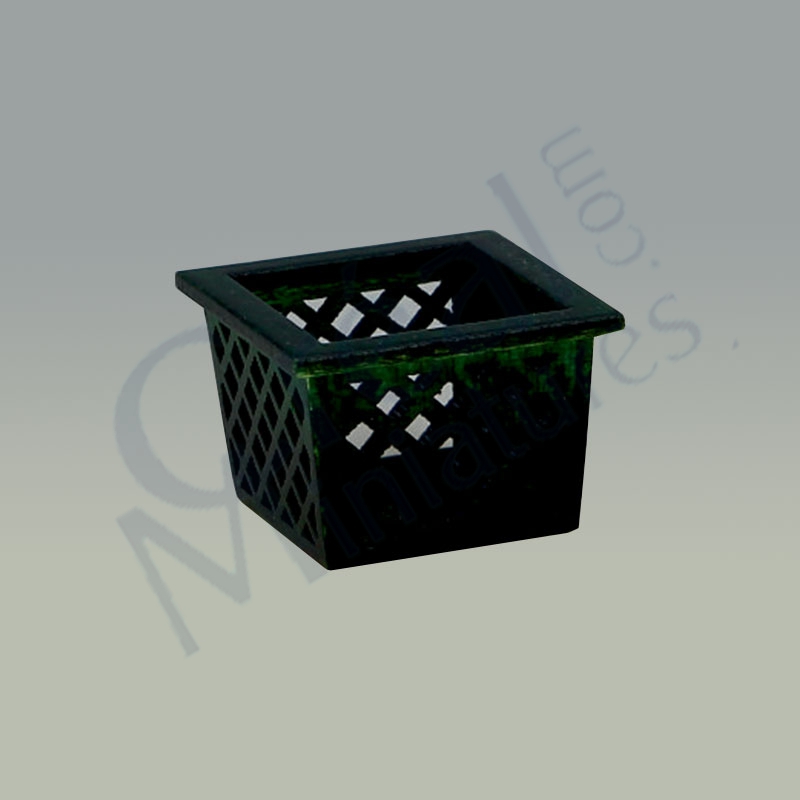 Mini wooden basket dark green