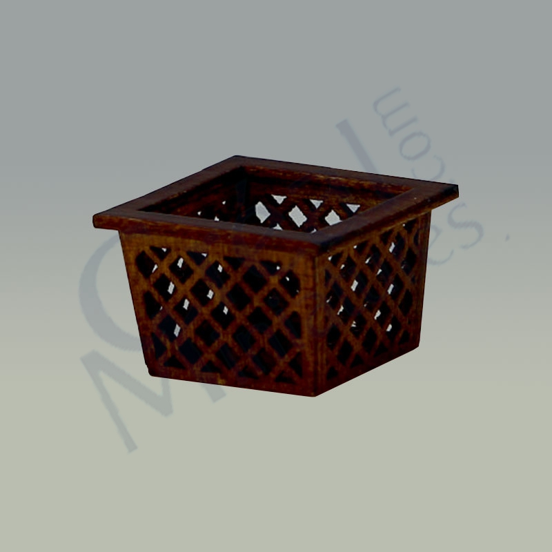 Mini wooden basket brown