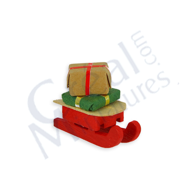Luge décorée avec cadeaux