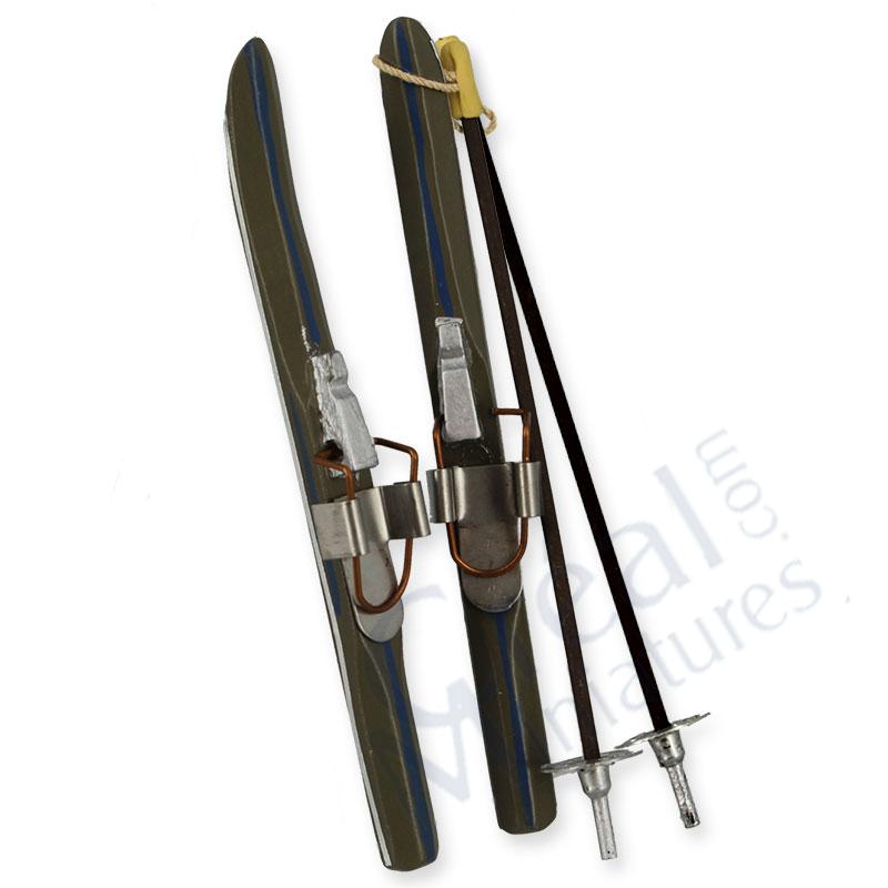 Skis w/sticks (pair) blue