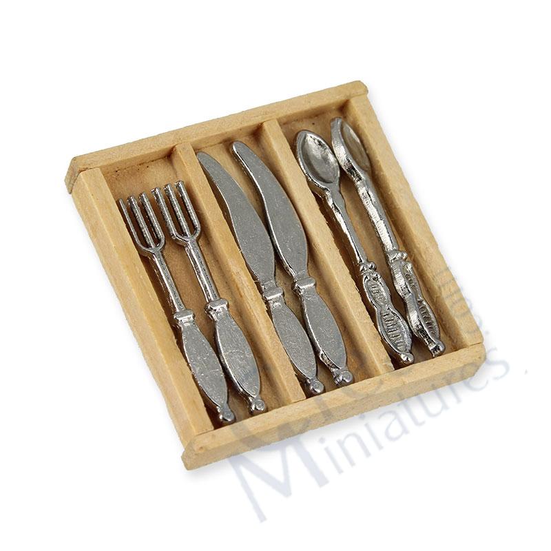Besteckkasten mit 6 Bestecken