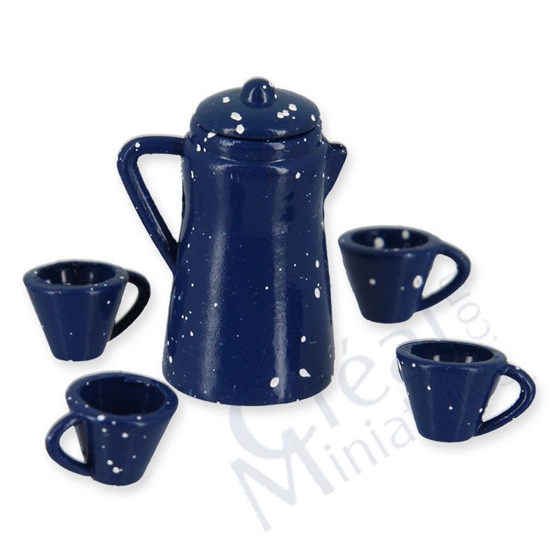 Kaffeeservice 5-teilig blau