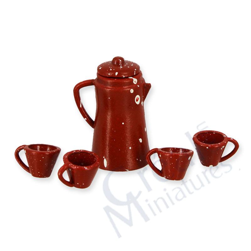Kaffeeservice 6-teilig rot