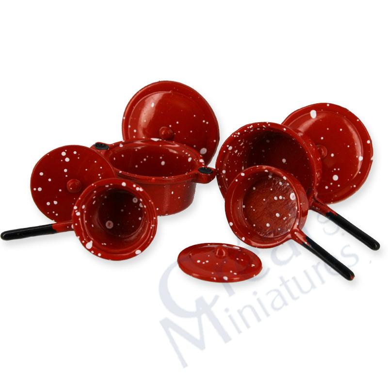 4 Tiegel rot