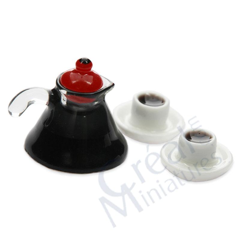 Kaffeekanne mit 2 Tassen