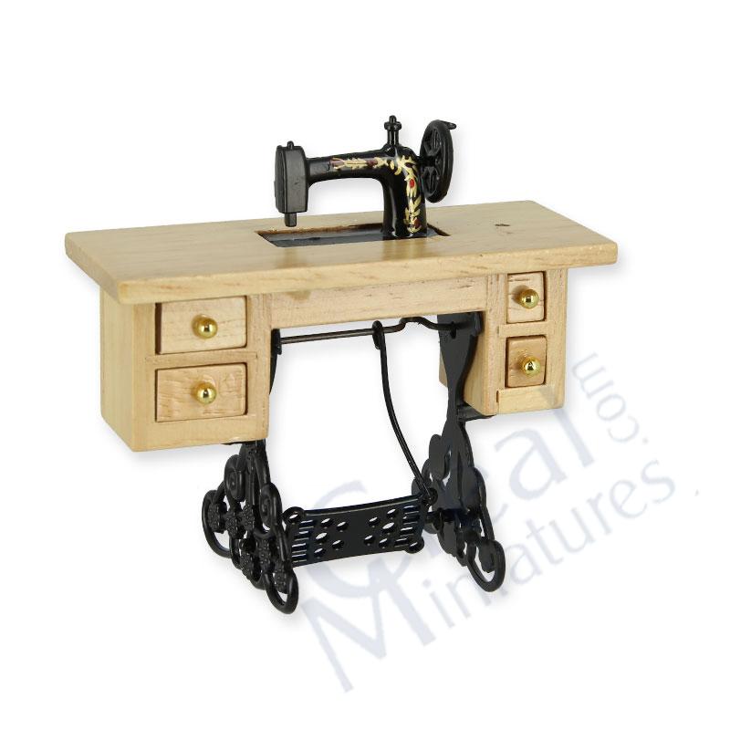 Naehmaschine Holz hell m Schubladen