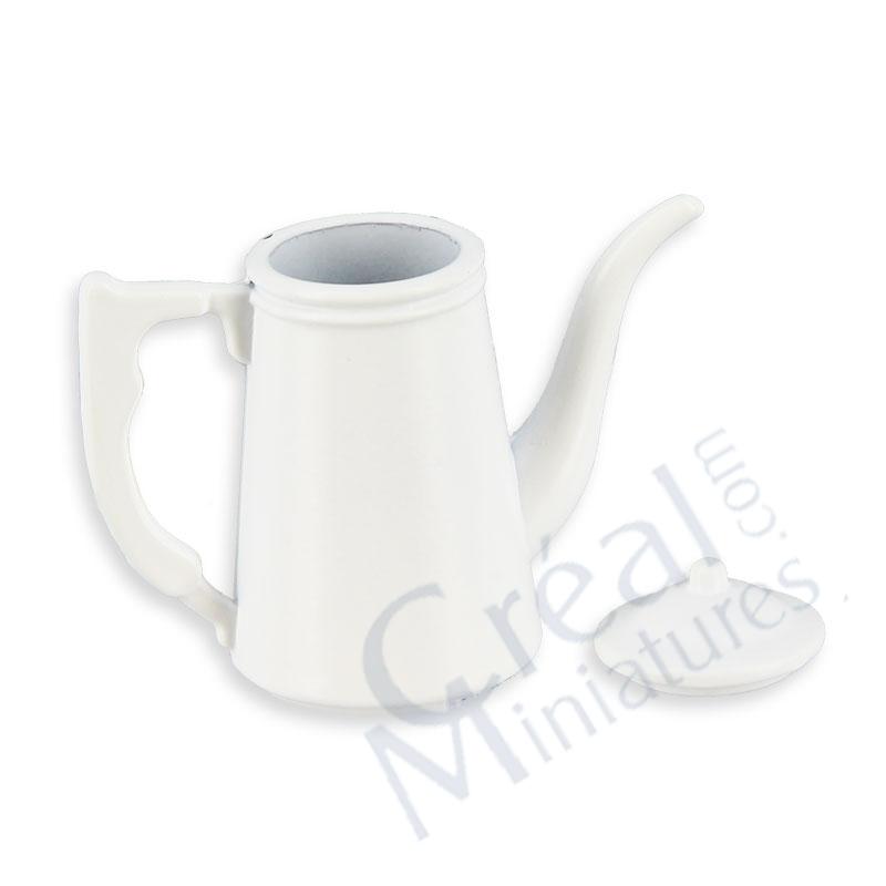 Weiße Kaffeekanne aus Metall