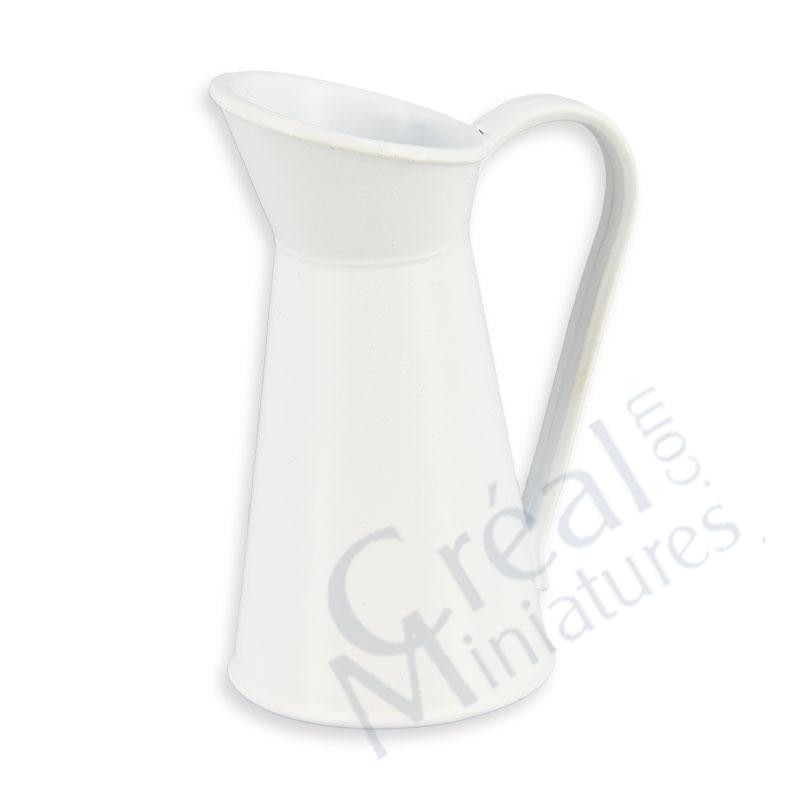 White metal water jug