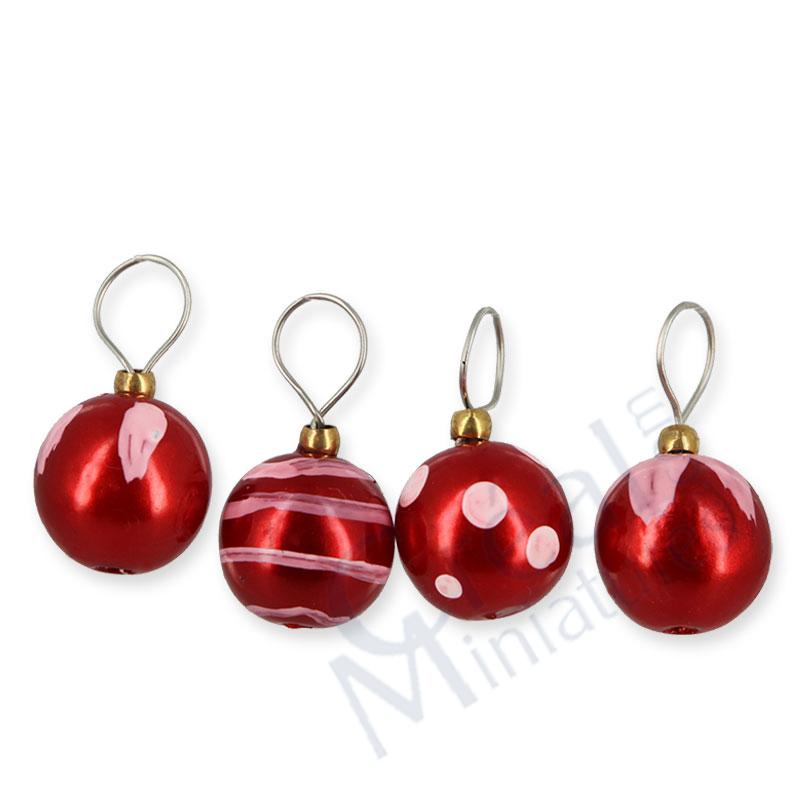S/4 christmas decoration balls red