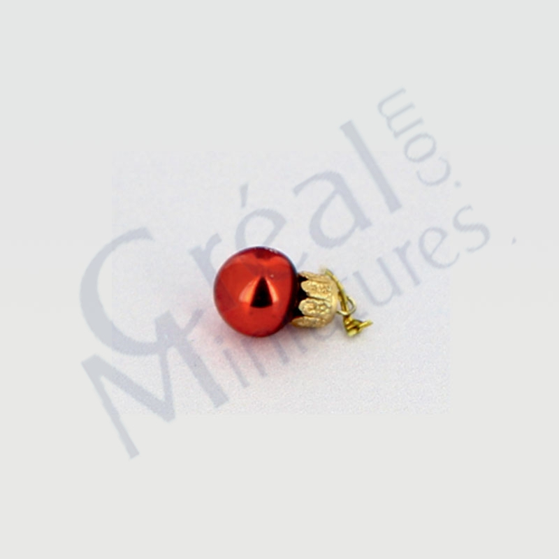6 X'mas glass ball red only (silv.top)