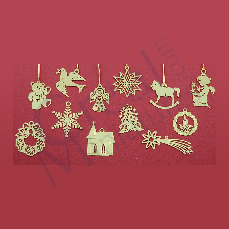 6 Messinghaenger Weihnachtsmotive