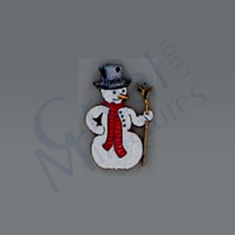 Mini sujet bois Bonhomme de neige
