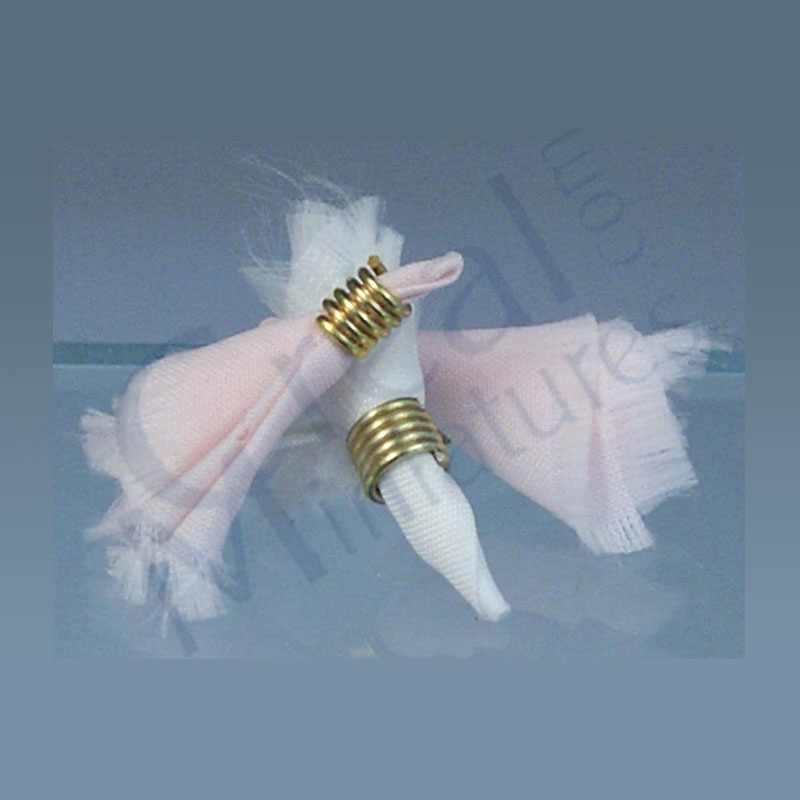 4 Servietten rosa u weiss