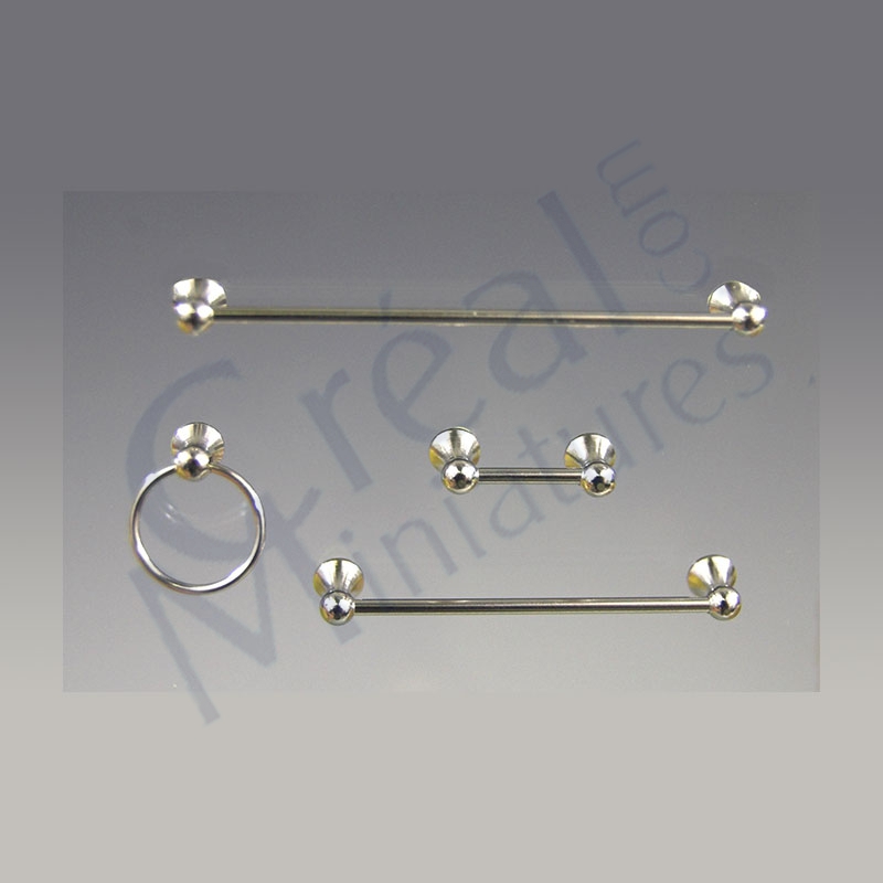 Silver bath rail set 4 pcs