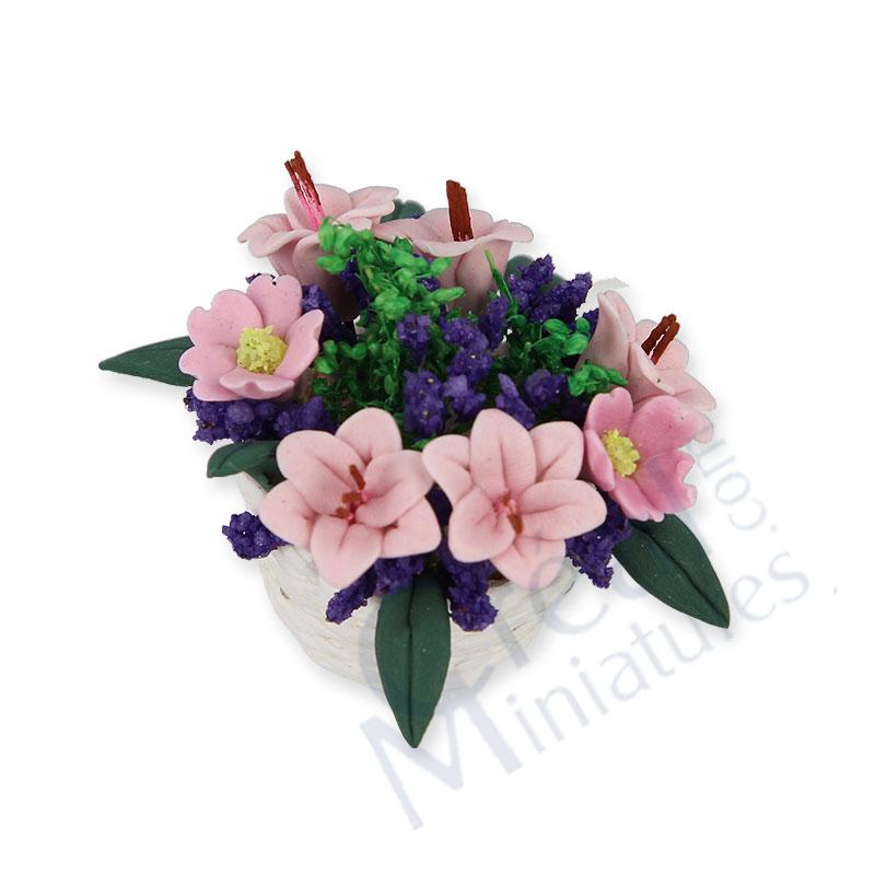 Flower pot blue/rose