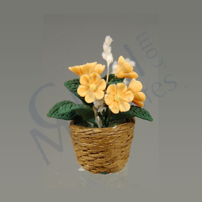 Yellow flowers in basket