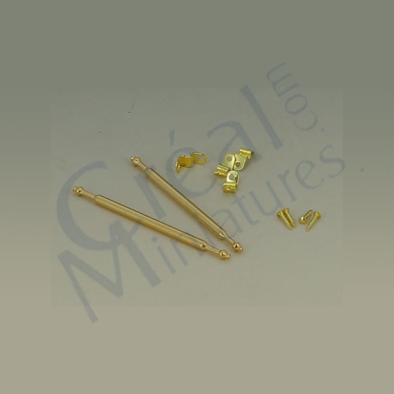 Stair rod set w/15 rods,brass