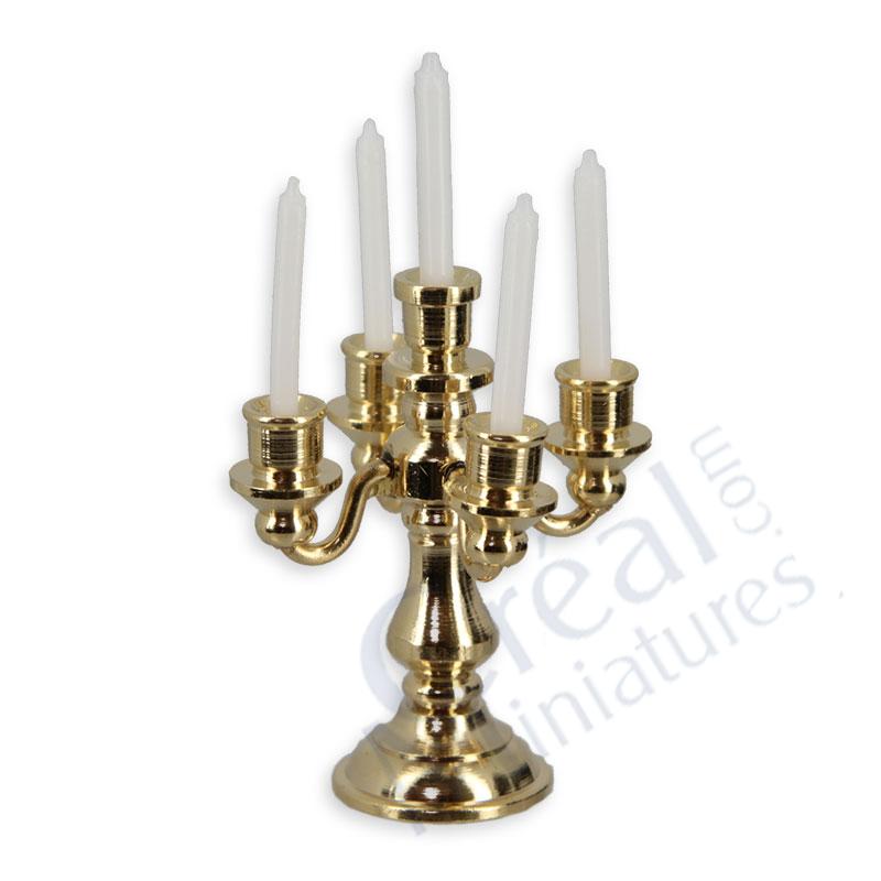 Chandelier laiton 5 branches avec bougie