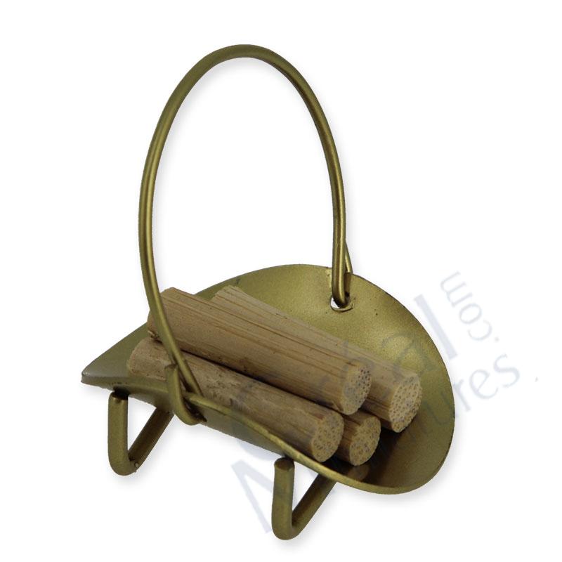 Brass wood carrier