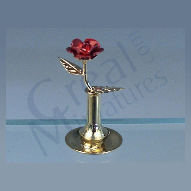 Brass vase w//rose