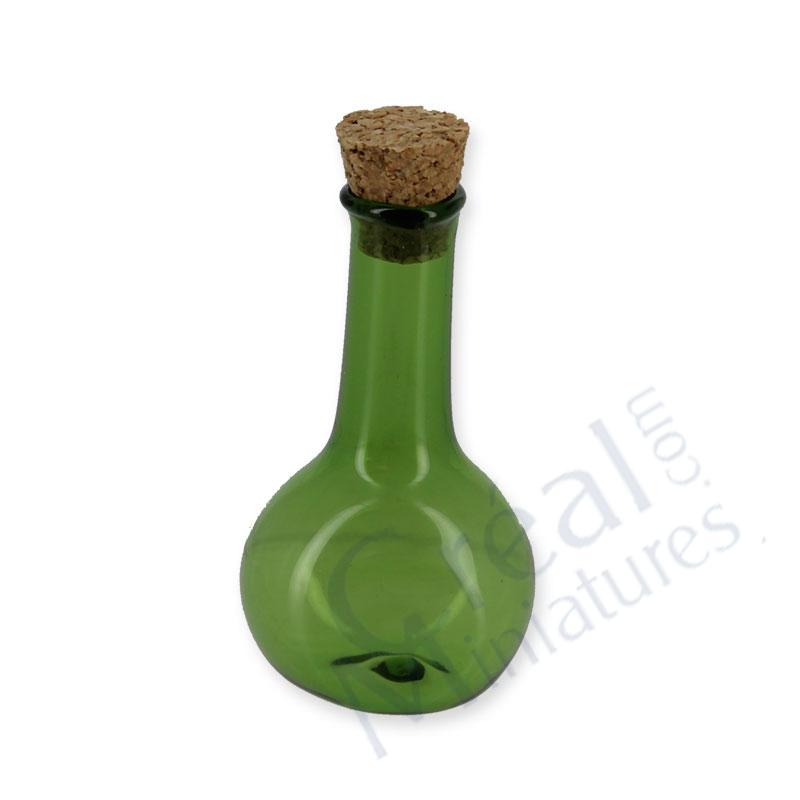 Glass bottle green w/cork