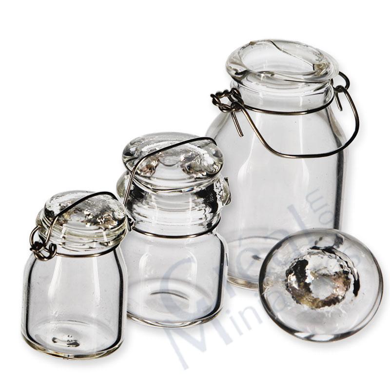 3 bocaux verre assortis