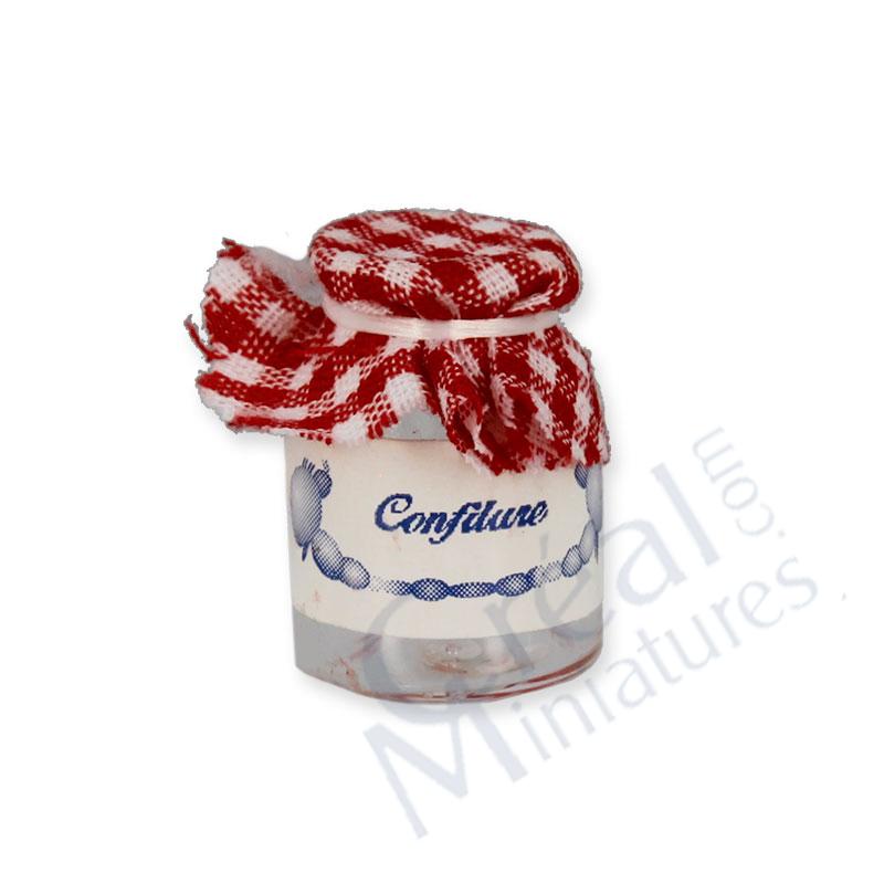Bocal à confiture en verre vichy rouge