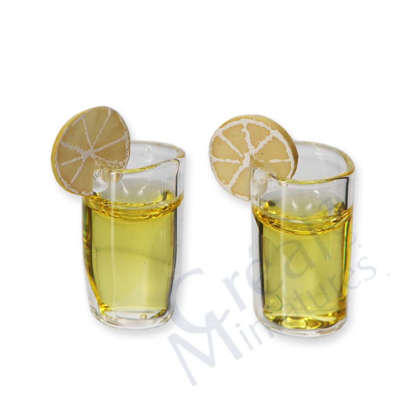 2 glasses w/lemon juice