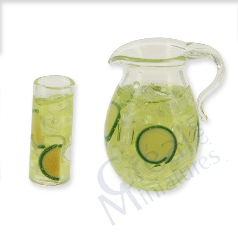 Pitcher and glass of lemondaid