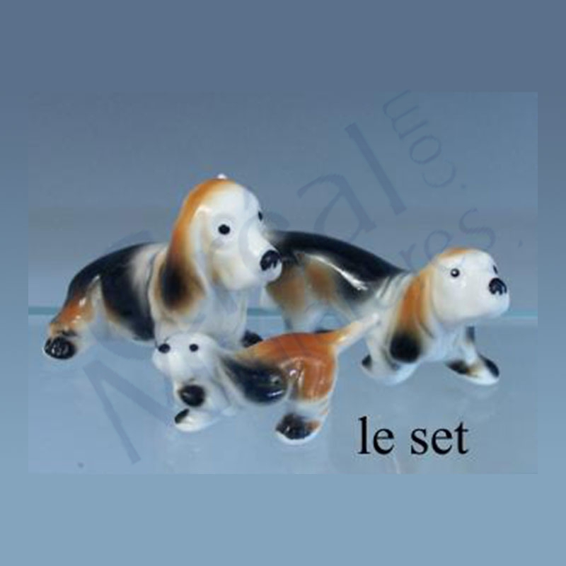 3 Pc Family Bone China set: Dogs