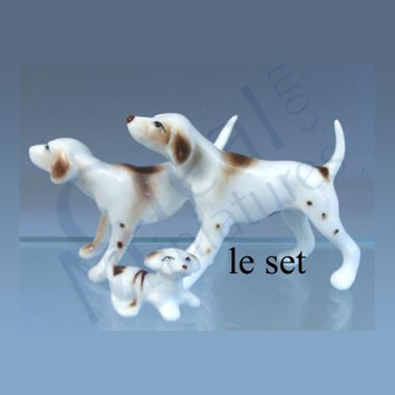 3 Pc Family Bone China set: Dogs