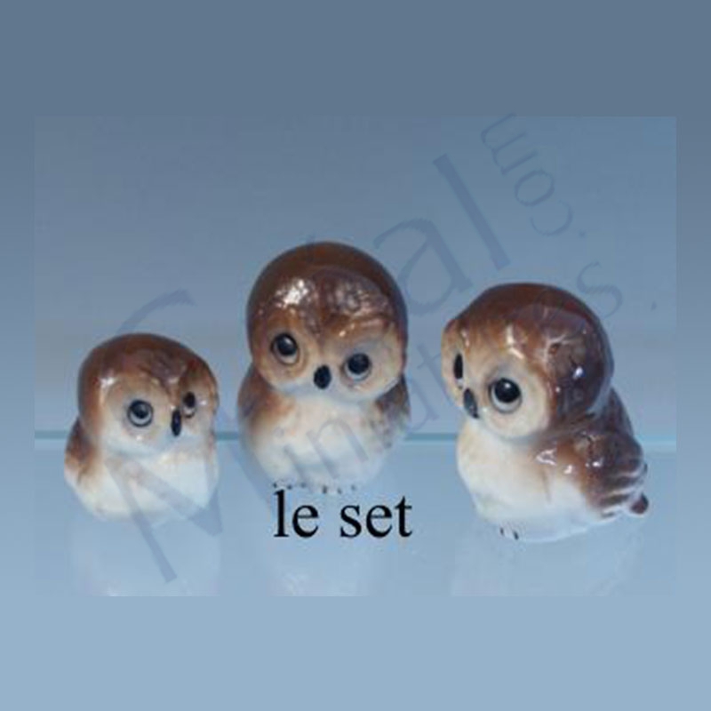 3 Pc. Family Bone China set: Wood owl