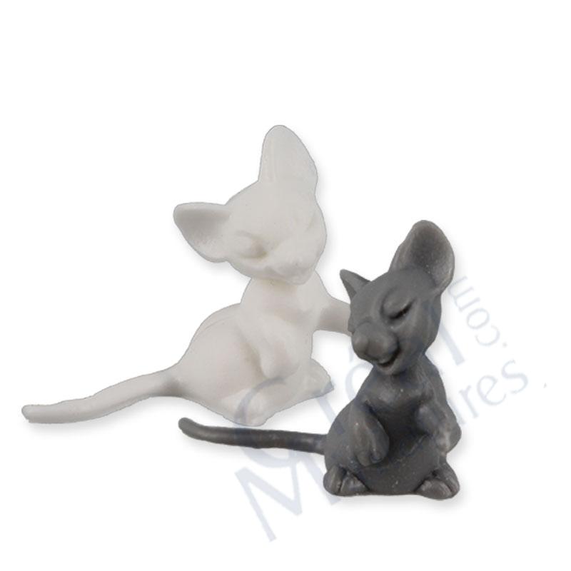 Lot de 2 souris blanche et grise