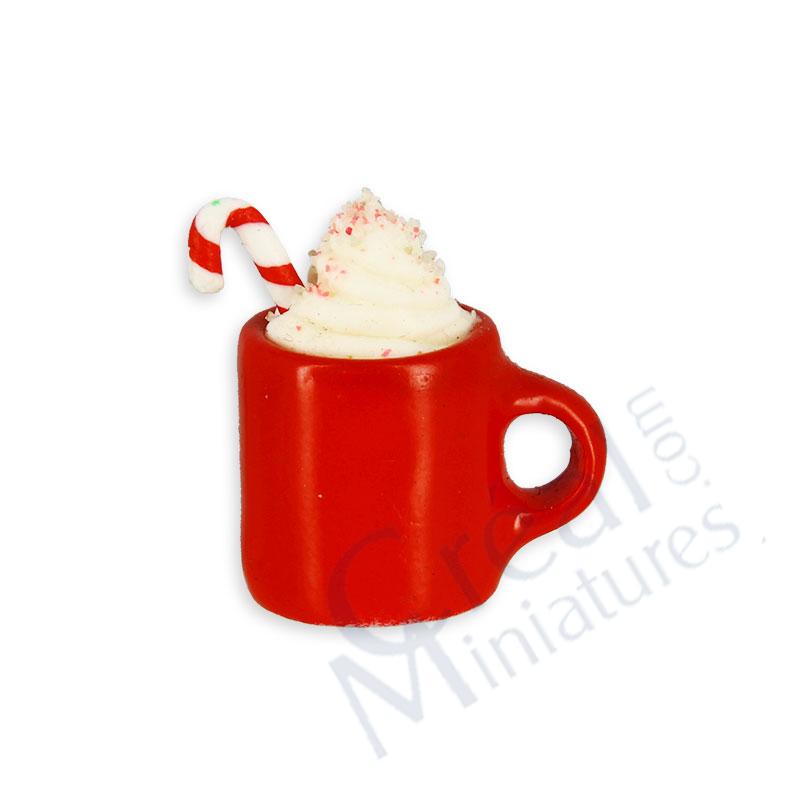 Red Mug with Hot Chocolate and candy