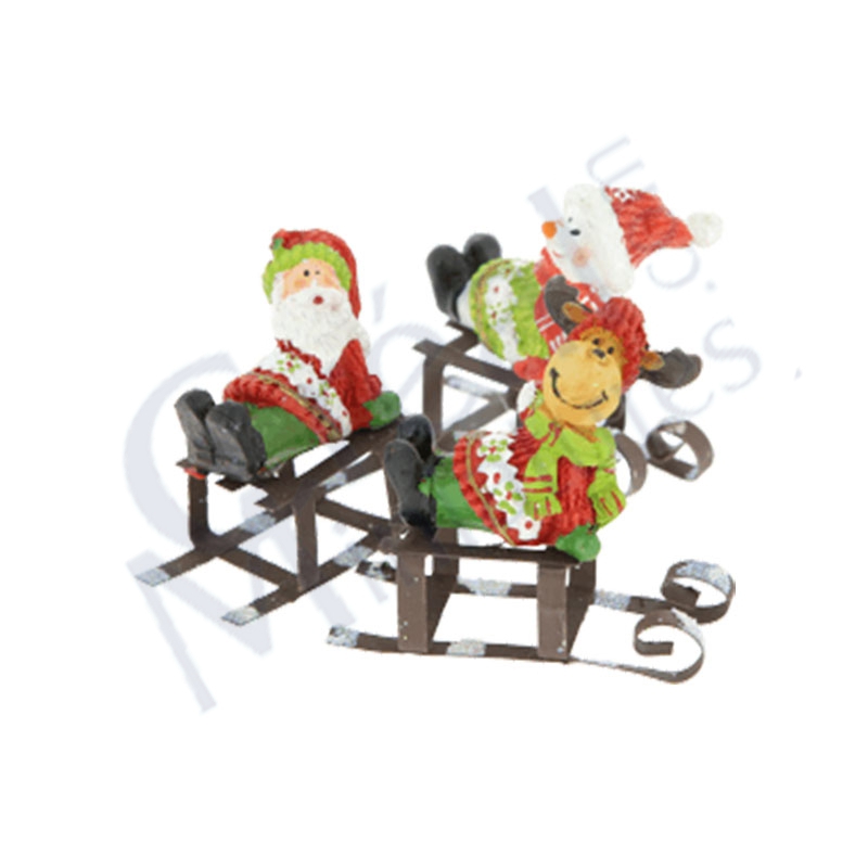 P.Noel, bonh.de neige ou renne sur luge