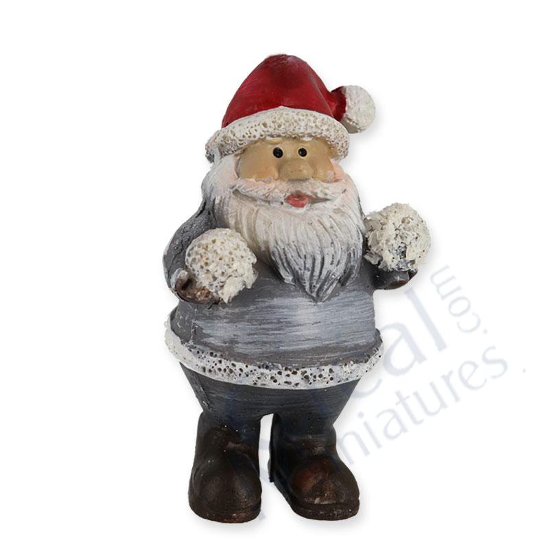 Santa Claus with snowballs