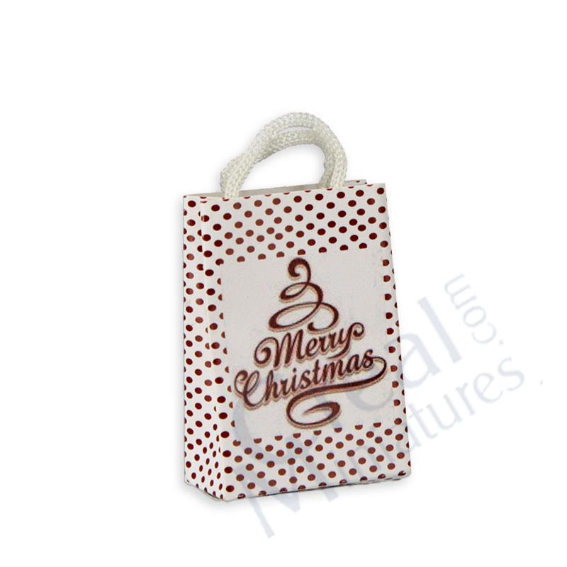 Sac cadeau blanc Merry Christmas