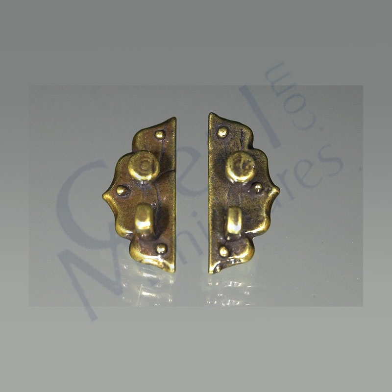 Door handle panels brass antic (pair)